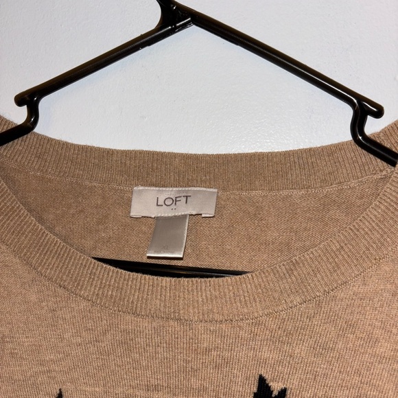 LOFT Camel Sweater with Black Dog Motif - Picture 5 of 7